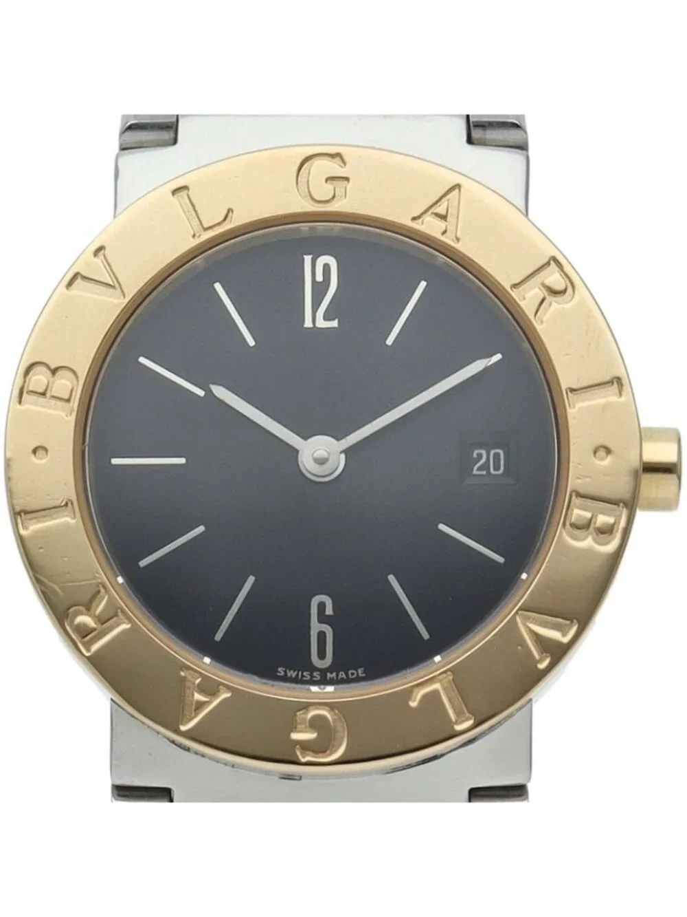 Bvlgari Watch 26 18k Yellow Gold SS Black Polished